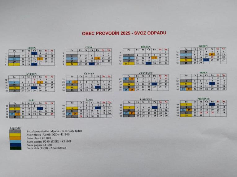 změna svozového kalendáře
